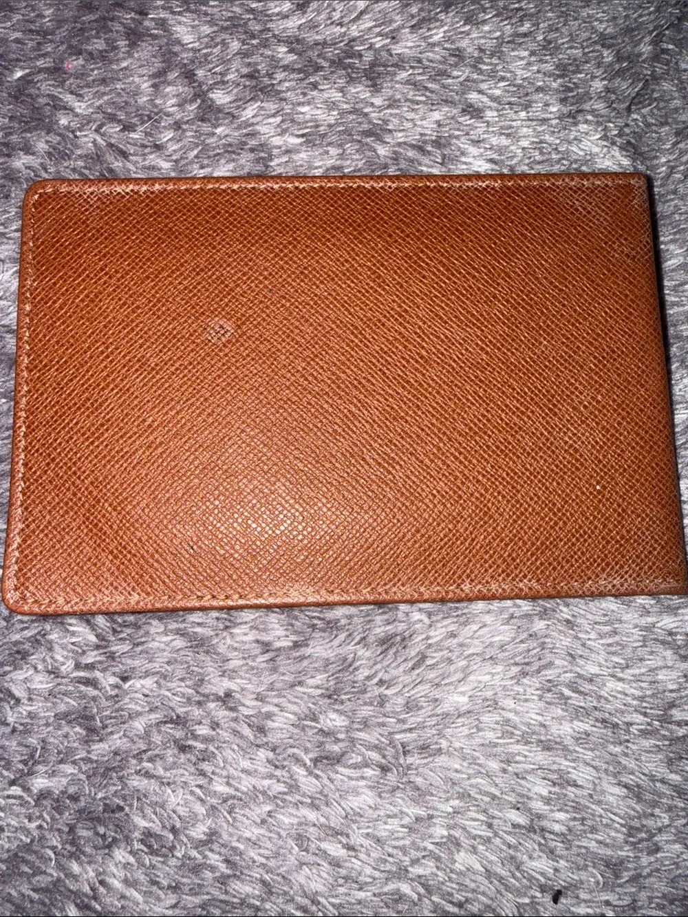 Vintage Louis Vuitton Taiga Leather Bifold Photo ID Card Holder Brown